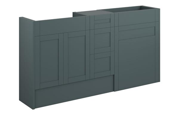 Abbi 1536mm Standard Basin  WC & 3 Drawer Unit Pack - Matt Green Camo (Oak Cab)